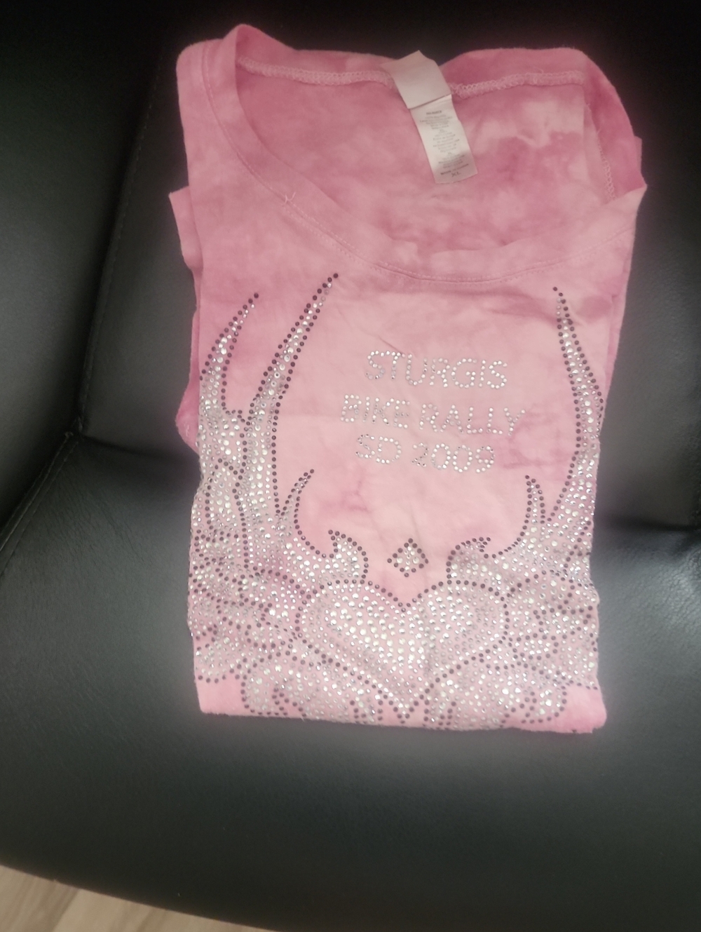 Womens' Pink Rhinestone Graphic Tee - Sturgis Rally Tee